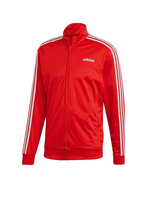 adidas sportanzut syntetickfaser rot mit weissen streifen|Essentials 3.